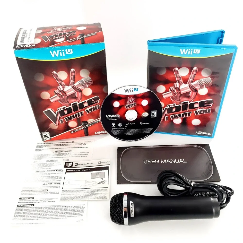 The Voice (Nintendo Wii U, 2014) Complete w/ Microphone & Big Box Tested & Works